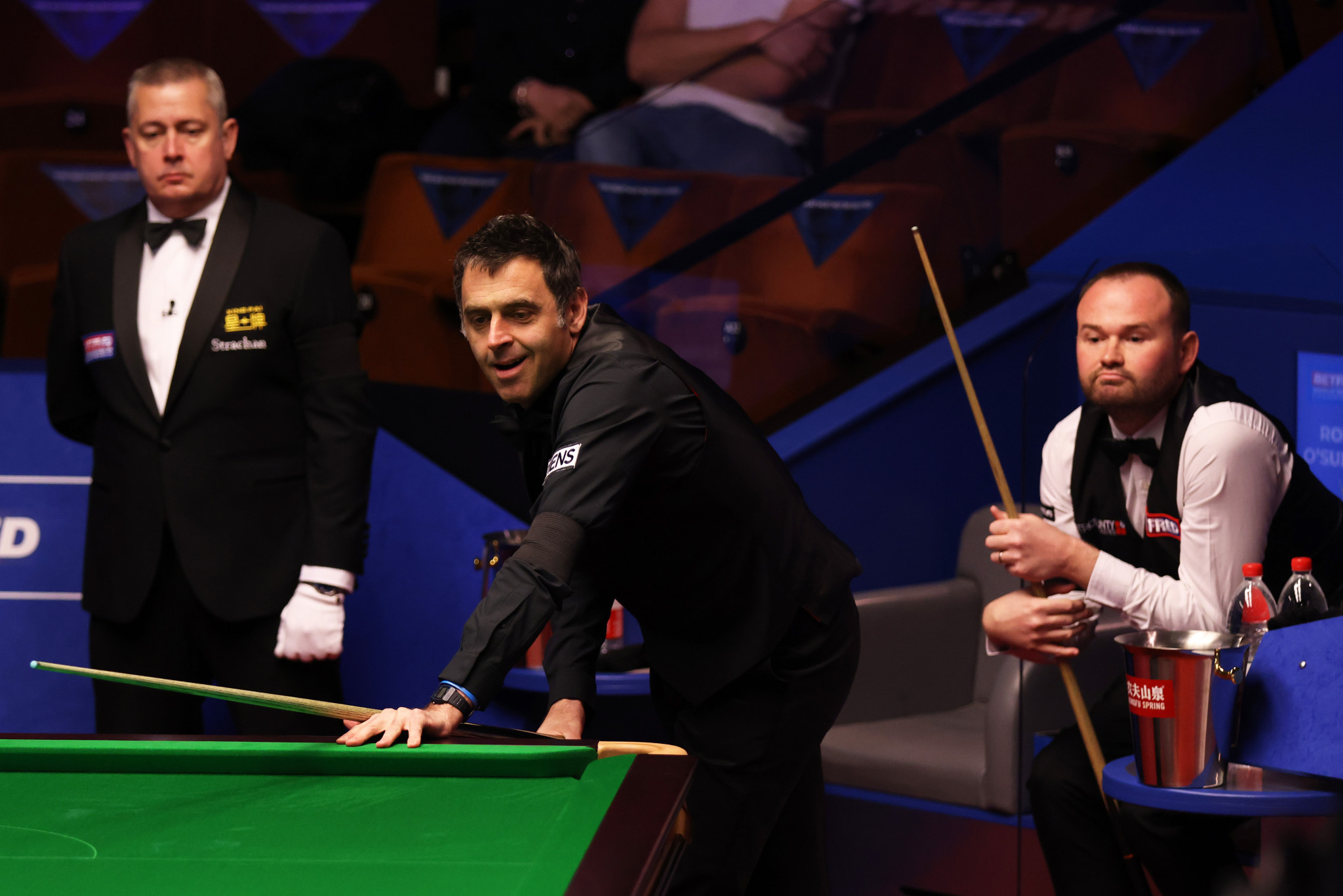 Ronnie O'Sullivan reached round two of the World Snooker Championship today finishing his match against Mark Joyce with three successive centuries ©Getty Images