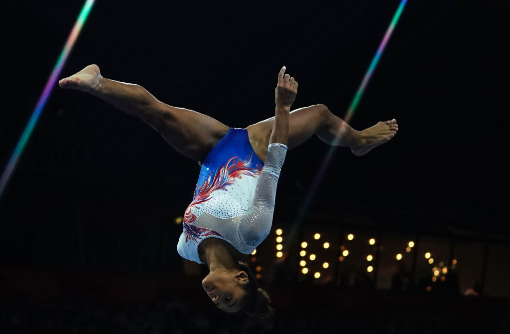 Melanie de Jesus dos Santos of France has opted to focus on the uneven bars and will not defend her all-around title ©Getty Images