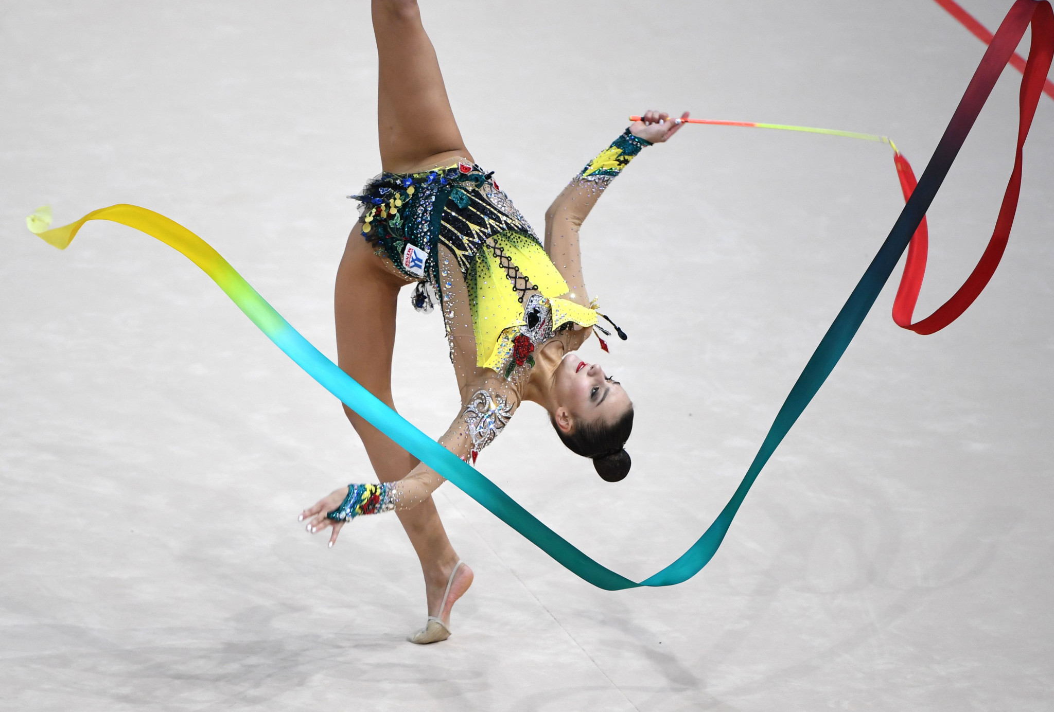 Alina Harnasko broke the Averina twin monopoly by winning the ribbon title ©Getty Images