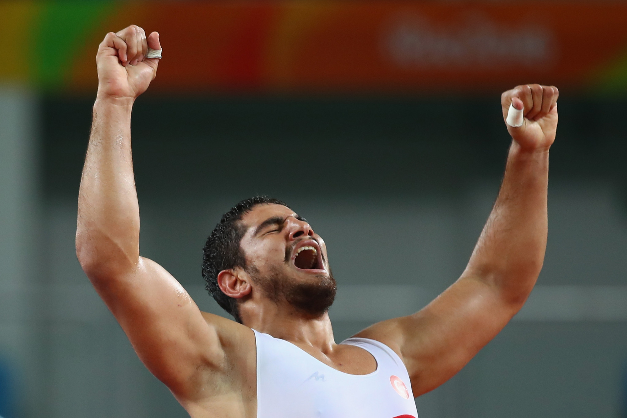 Olympic champion Taha Akgul of Turkey claimed gold in the men's under-125kg category at the European Wrestling Championships in Warsaw ©Getty Images  
