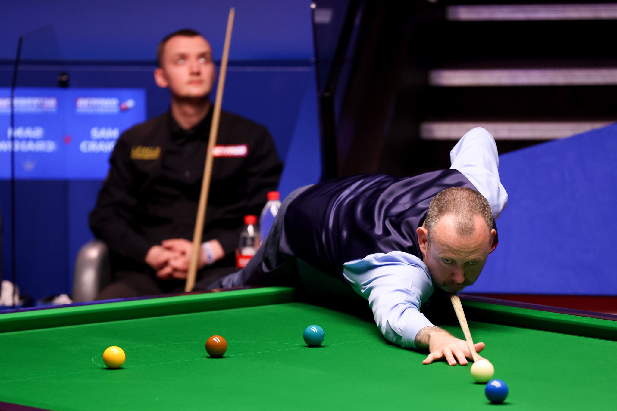 Mark Williams of Wales will face John Higgins in a rematch of the 2018 final, after he beat Crucible debutant Sam Craigie ©Getty Images