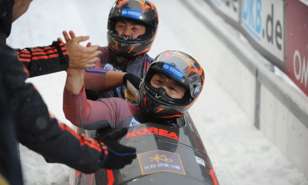 South Korea's Yunjong Won and Youngwoo Seo shared top spot with the Swiss team at the Bobsleigh World Cup in Whistler ©IBSF