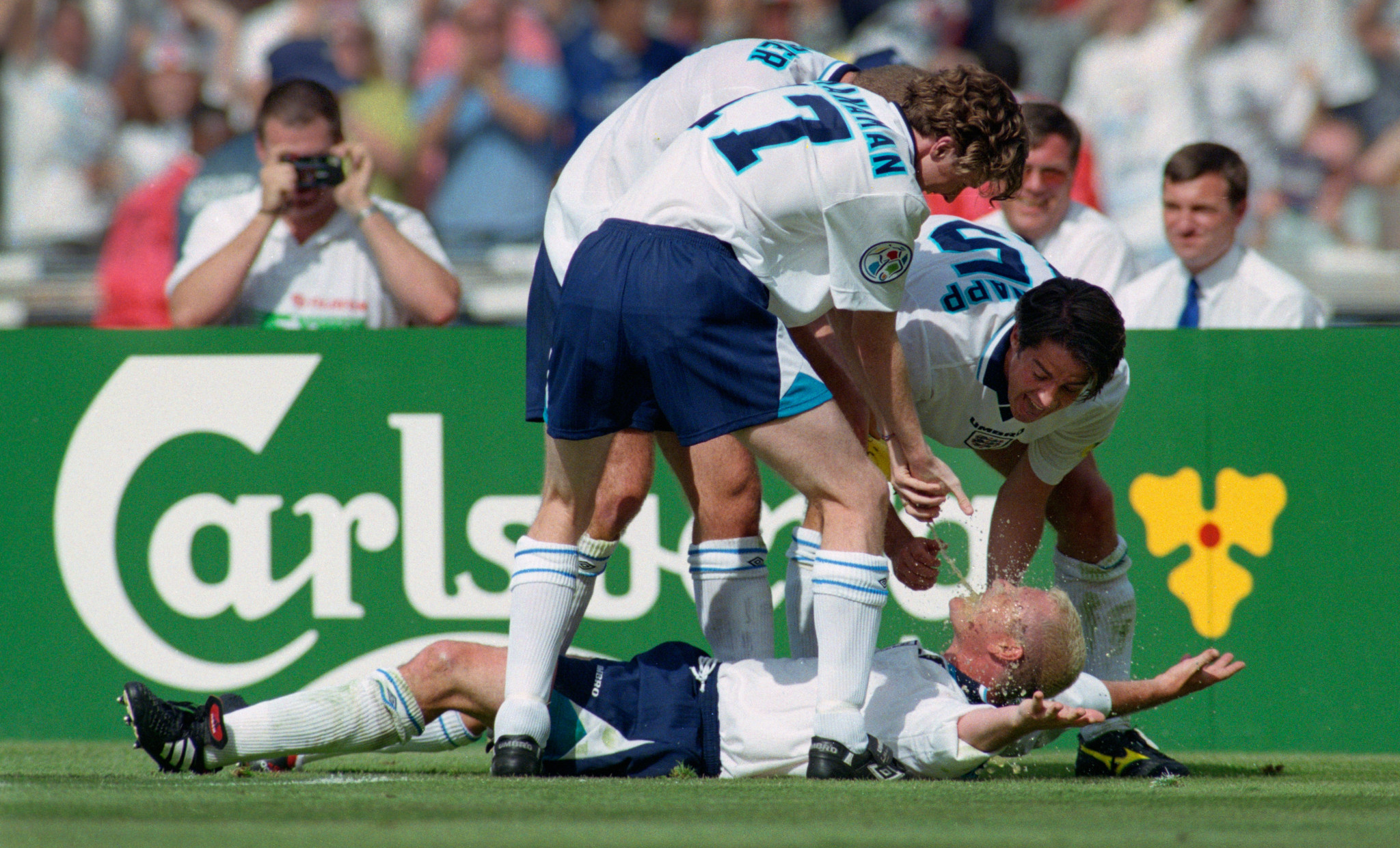 When Scotland and England last played each other at the Euros, Paul Gascoigne performed his infamous dentist chair celebration ©Getty Images