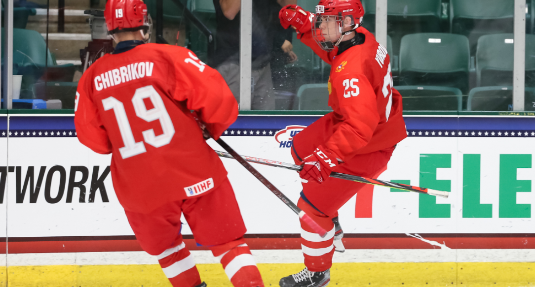 Russia earns record-equalling comeback win over hosts at IIHF under-18 World Championship in Texas