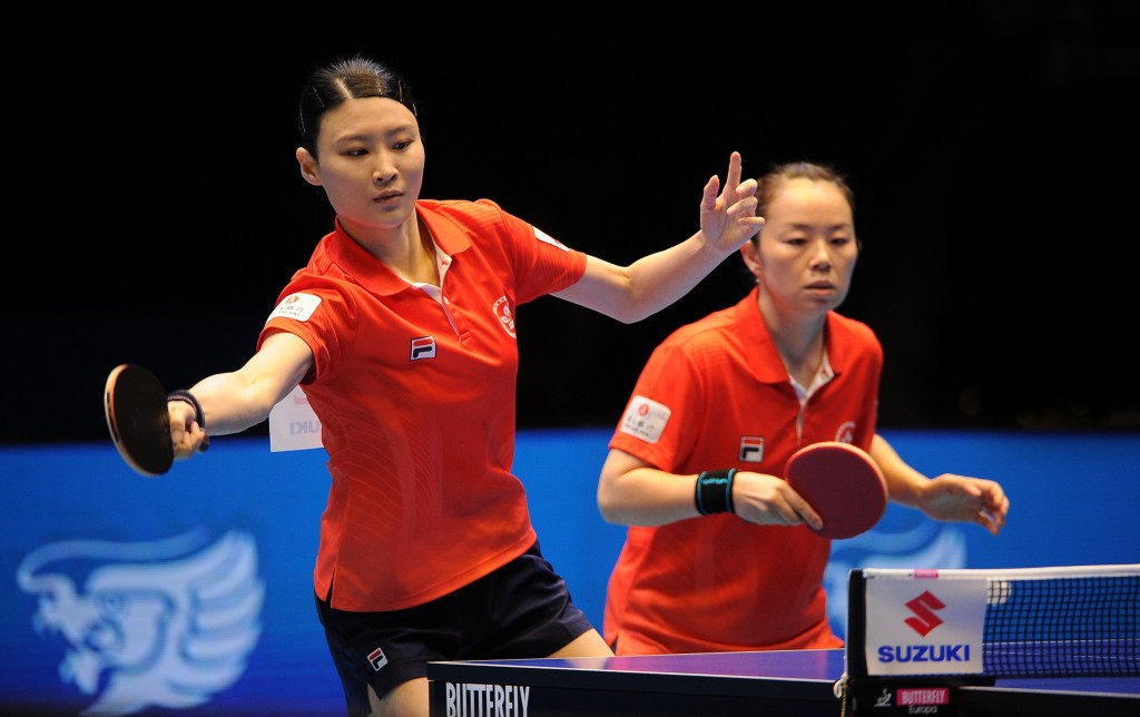 Jiang Huajun and Tie Yana will face South Korea in tomorrow's women's doubles final ©Getty Images