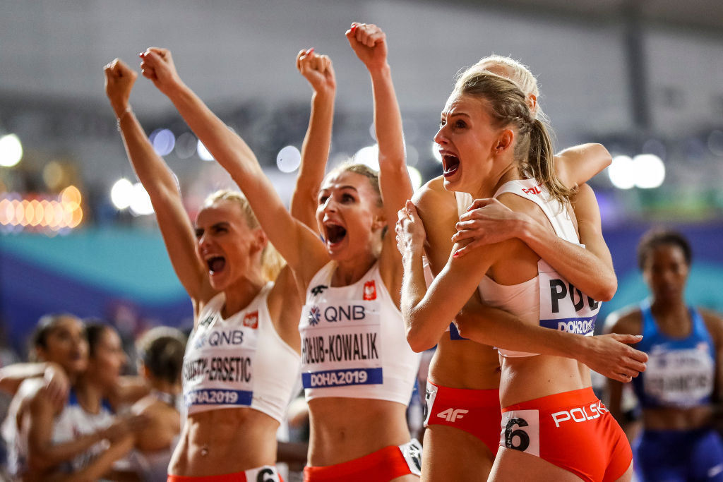 Hosts Poland will take on the European indoor champions The Netherlands in the women's 4x400m at the World Athletics Relays ©Getty Images