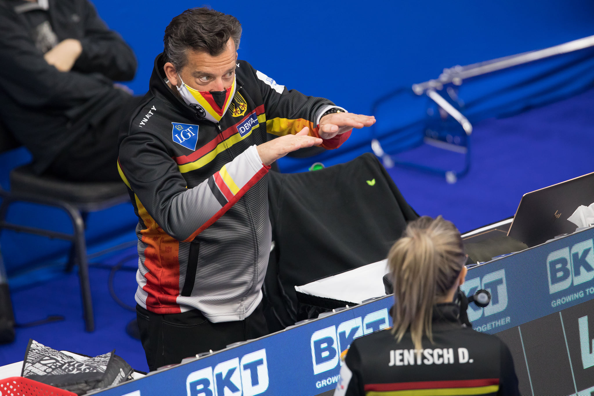Germany are competing with three players at the Women's World Curling Championships ©WCF/Steve Seixeiro