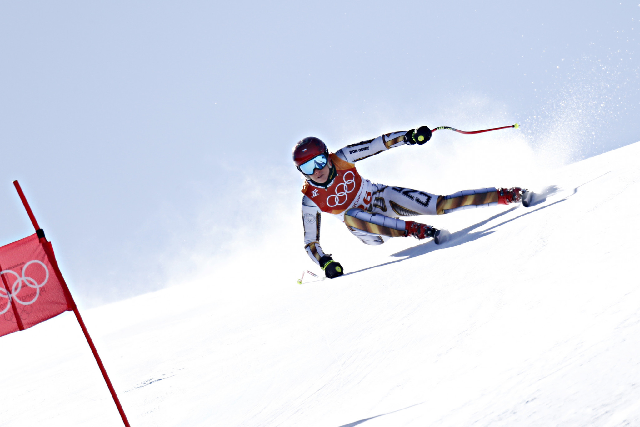 Ester Ledecka won women's super-G gold at Pyeongchang 2018 on borrowed skis ©Getty Images
