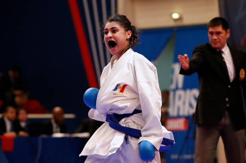 Andrea Brito of France suffered semi-final heartbreak in the women's under 55kg category ©Denis Boulanger/FFKDA