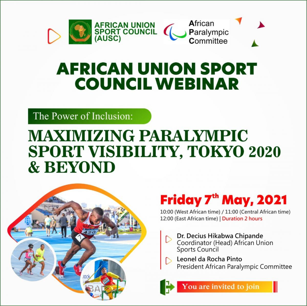 The webinar is being jointly organised by the African Paralympic Committee and African Union Sport Council ©APC