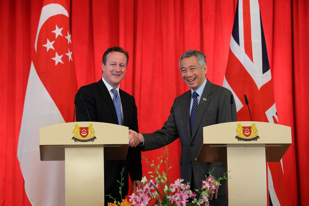 British Prime Minister David Cameron held talks with his Singapore counterpart Lee Hsien Loong shortly before the IAAF election, where Sebastian Coe beat Sergey Bubka ©Getty Images