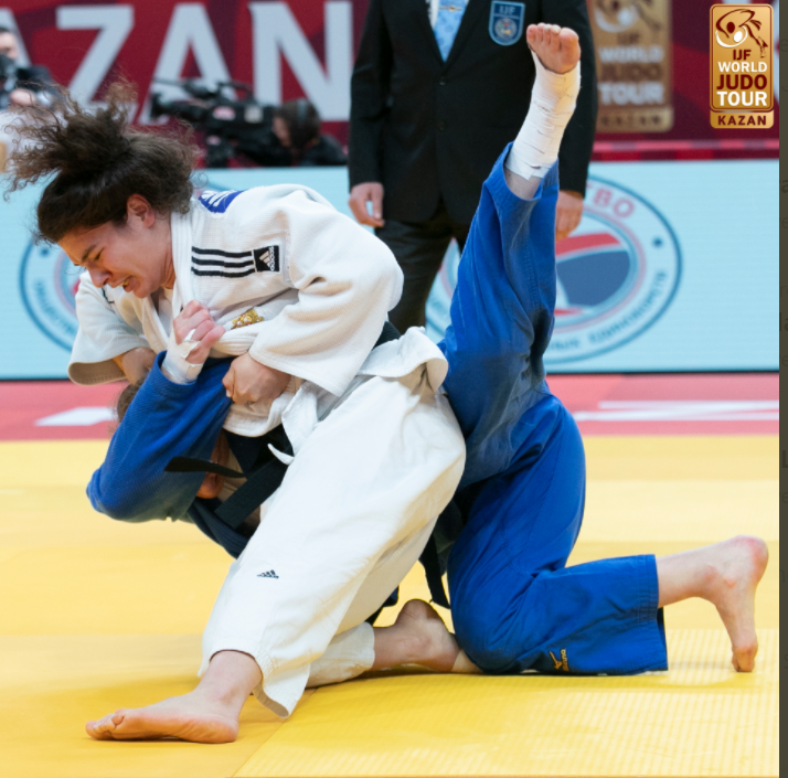 Home judoka Madina Taimazova earned women's under-70kg class gold at the IJF Kazan Grand Slam after beating Japan's world champion in the semi-final ©Twitter/IJF