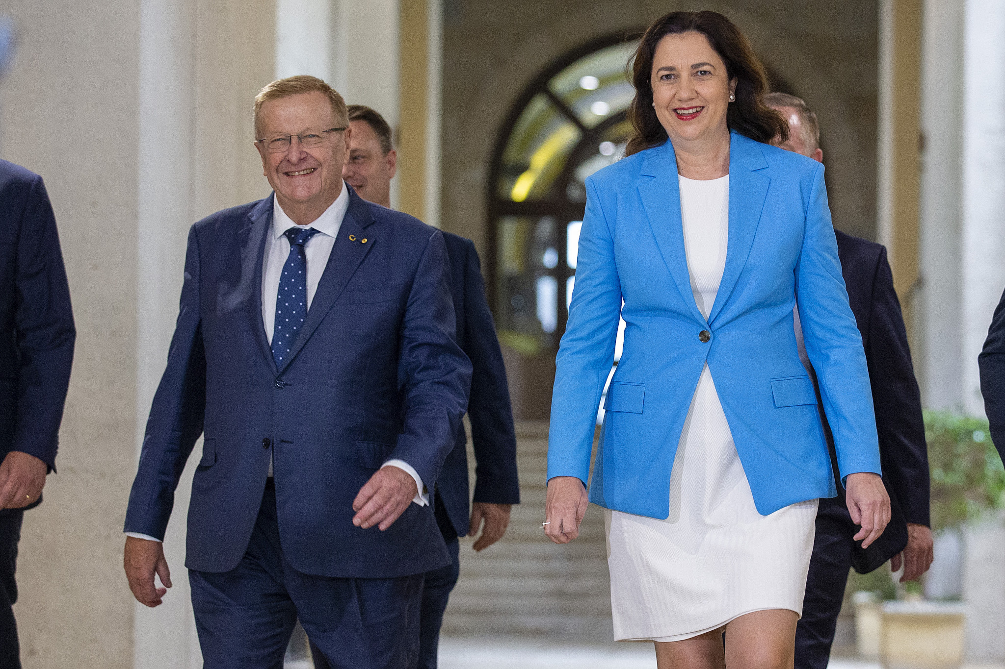 Queensland Premier Annastacia Palaszczuk, right, has submited priority guarantees to IOC President Thomas Bach ©Getty Images