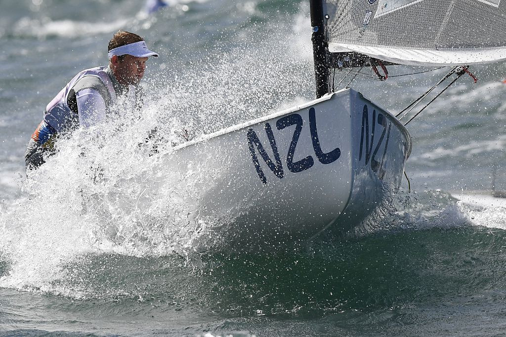 New Zealand's defending champion Josh Junior, fifth after day one of the Finn Gold Cup in Porto, has spoken out in defence of the class remaining on the Olympic programme after Tokyo 2020 ©Getty Images	