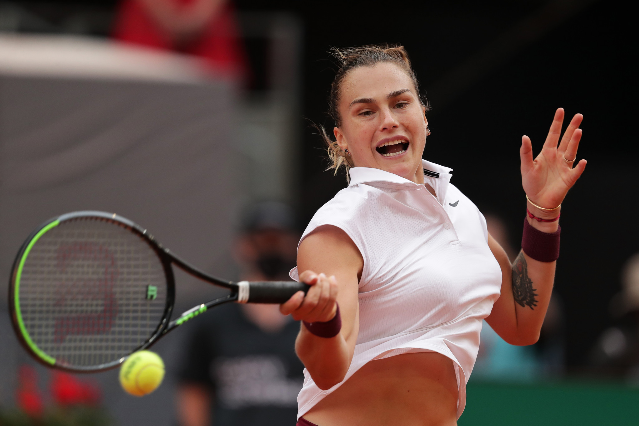 Aryna Sabalenka triumphed in three sets as she beat top seed Ashleigh Barty to win the Madrid Open ©Getty Images