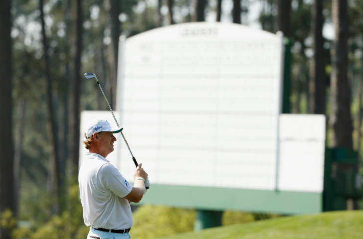 South Africa's Ernie Els is one of four men tied for second on the leaderboard