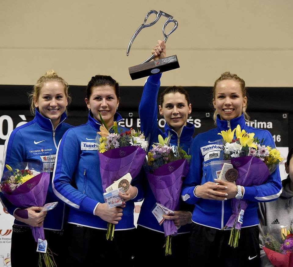 Estonia won the team title at the women’s épée Fencing World Cup in Barcelona after overcoming Russia in the final ©FIE/Facebook
