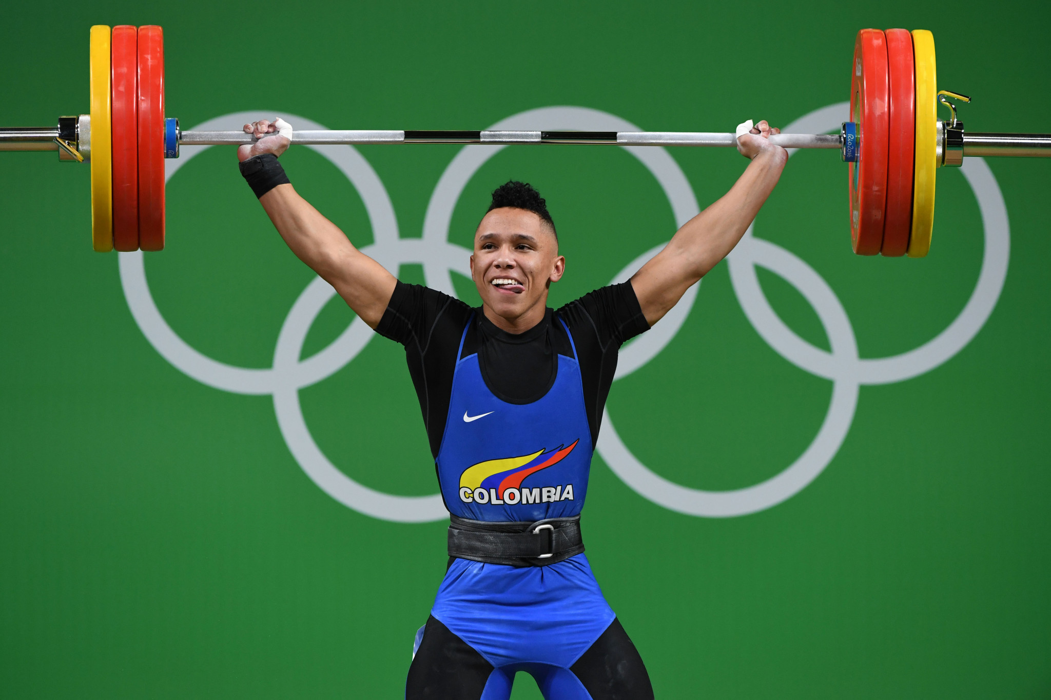 Luis Javier Mosquera was the standout weightlifter on home turf in Cali  ©Getty Images