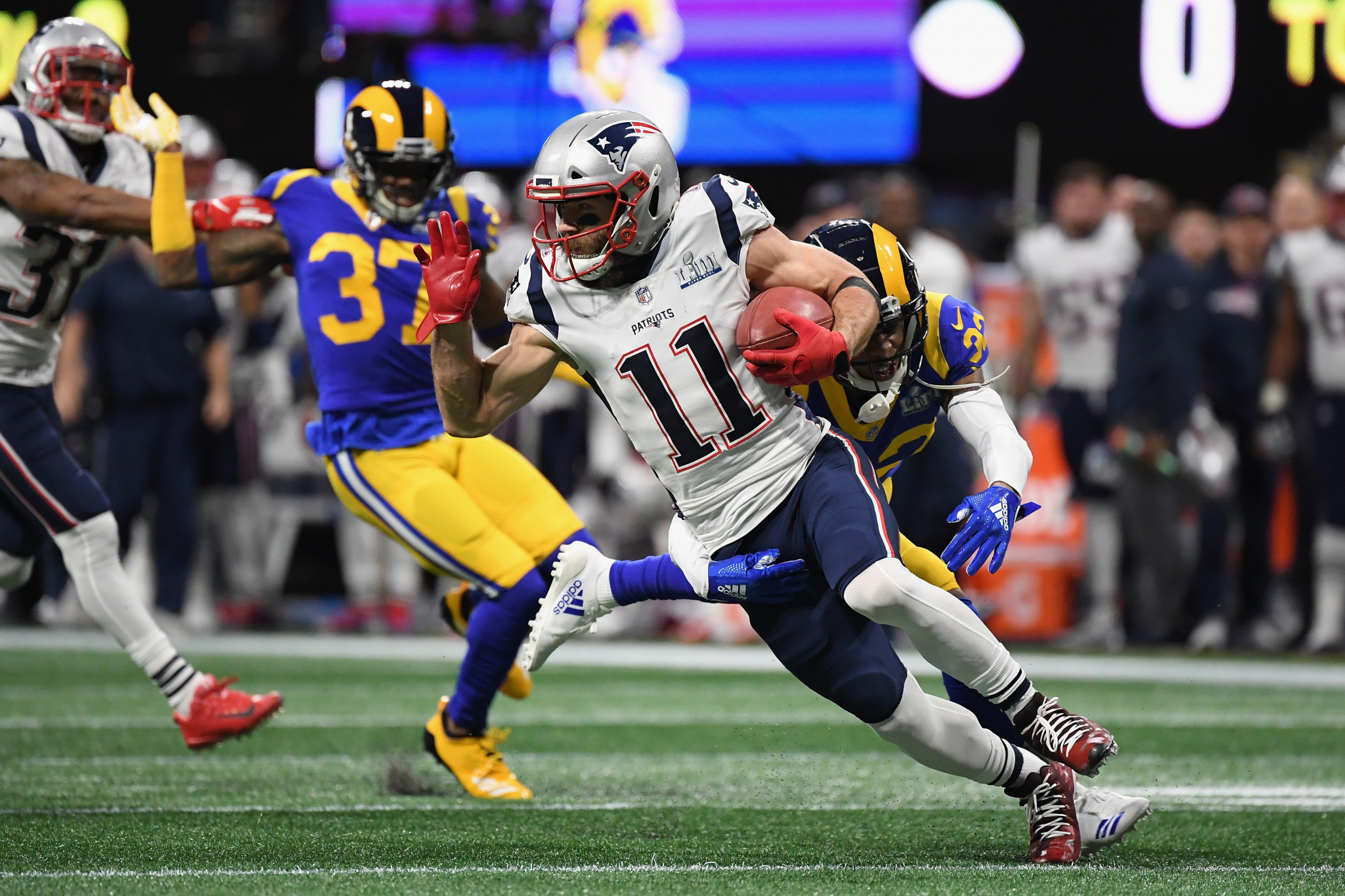 The same season Julian Edelman was crowned the Super Bowl's Most Valuable Player, he was only suspended for four games for testing positive for performance-enhancing drugs ©Getty Images