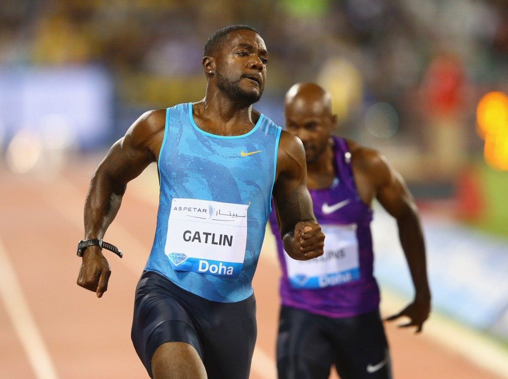 Justin Gatlin recorded a personal best of 9.74 to comfortably win the men's 100m 