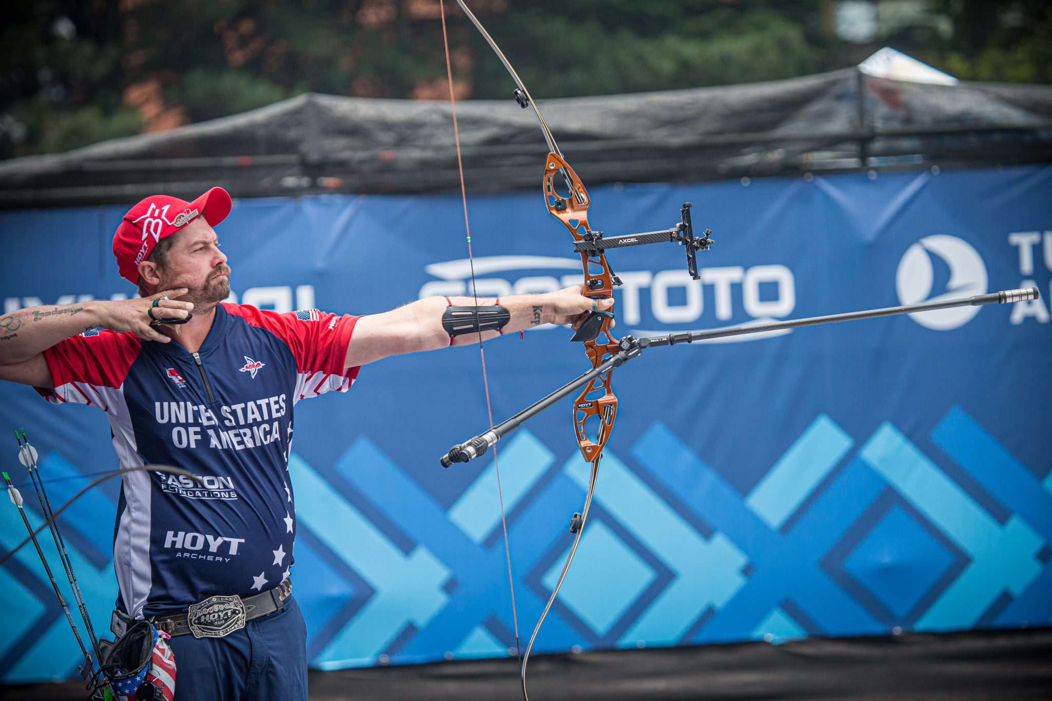 Brady Ellison is in the recurve semi-finals in Paris ©Getty Images