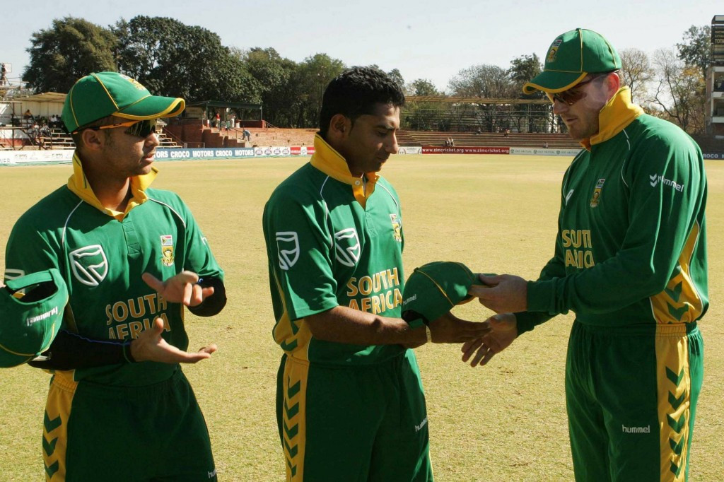 Gulam Bodi (centre) played two one-day internationals and one T20 for South Africa in 2007 but hasn't featured for the national team since