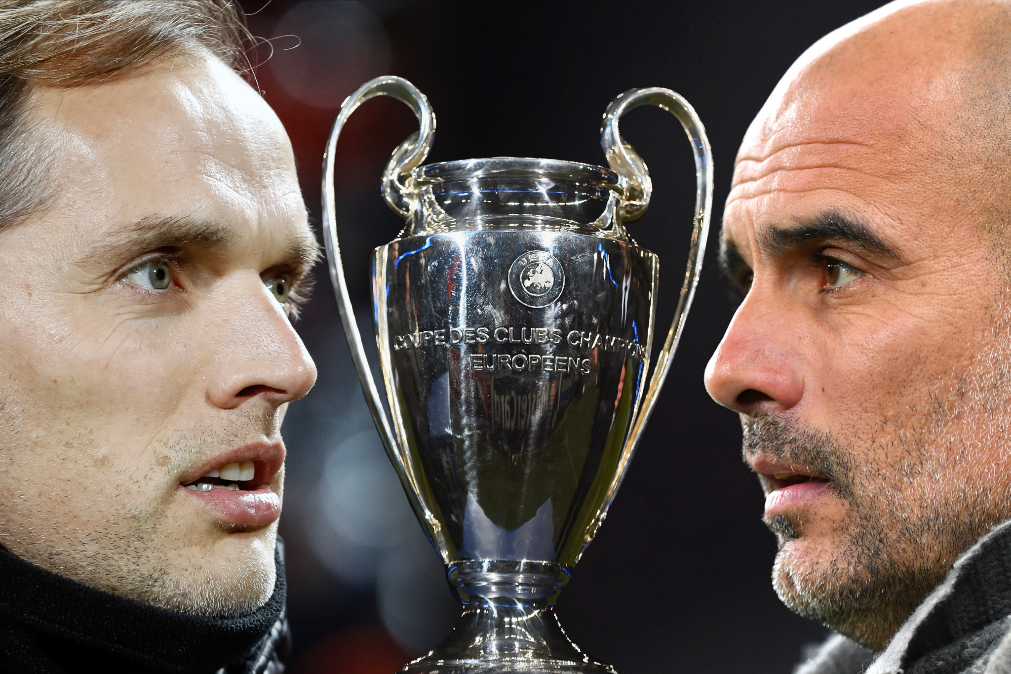 Chelsea manager Thomas Tuchel, left, and Man City counterpart Pep Guardiola will contest the Champions League final tomorrow ©Getty Images