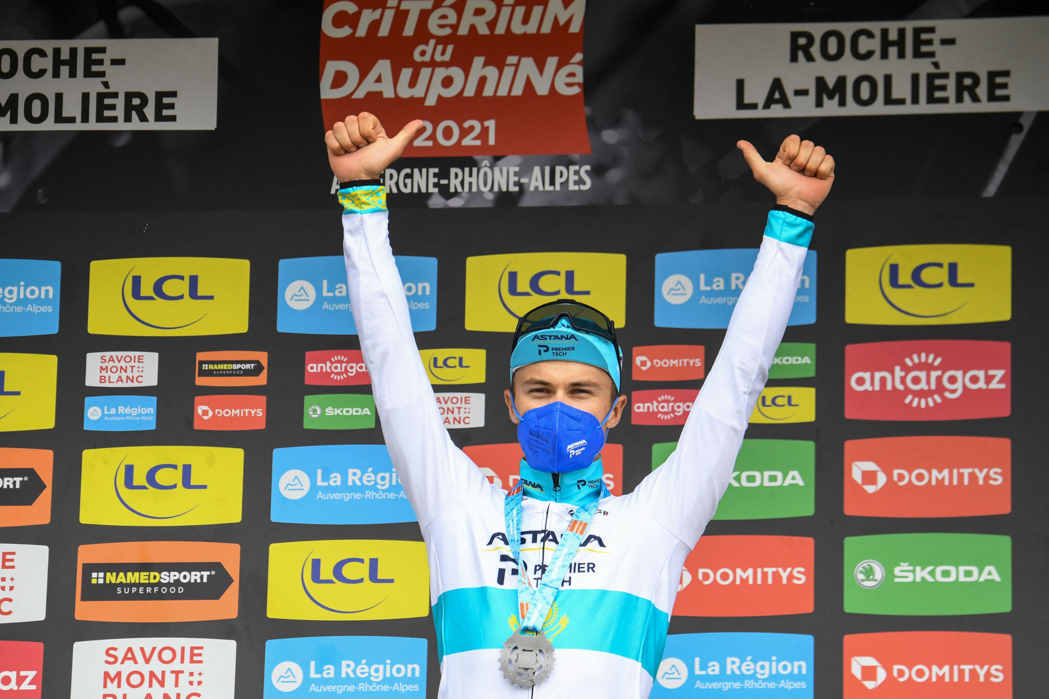 Alexey Lutsenko is just one second behind overall leader Lukas Pöstlberger in the general classification standings ©Getty Images