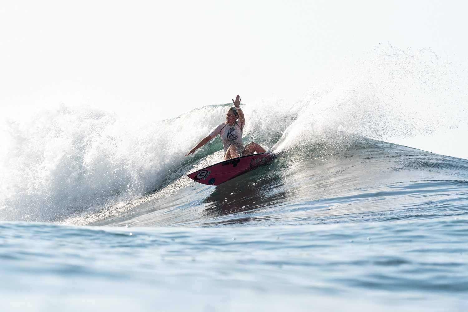 Alyssa Spencer of the United States in action on the final day of the World Surfing Games ©ISA/Sean Evans