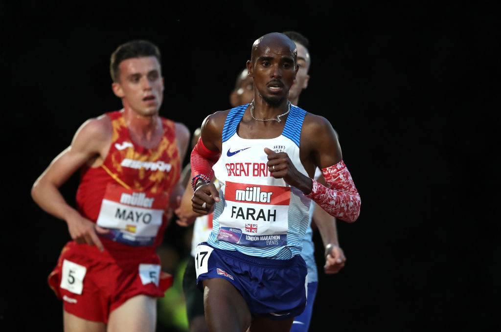 Sir Mo Farah feels the pressure during Saturday's British Olympic trials where he failed to gain the 10,000m qualifying mark ©Getty Images