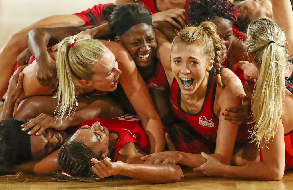 England's netballers celebrate victory at the 2018 Commonwealth Games - their sport has just rebranded from the International Netball Federation to World Netball ©Getty Images