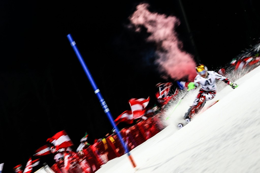 Marcel Hirscher recovered from a poor first run to finish second