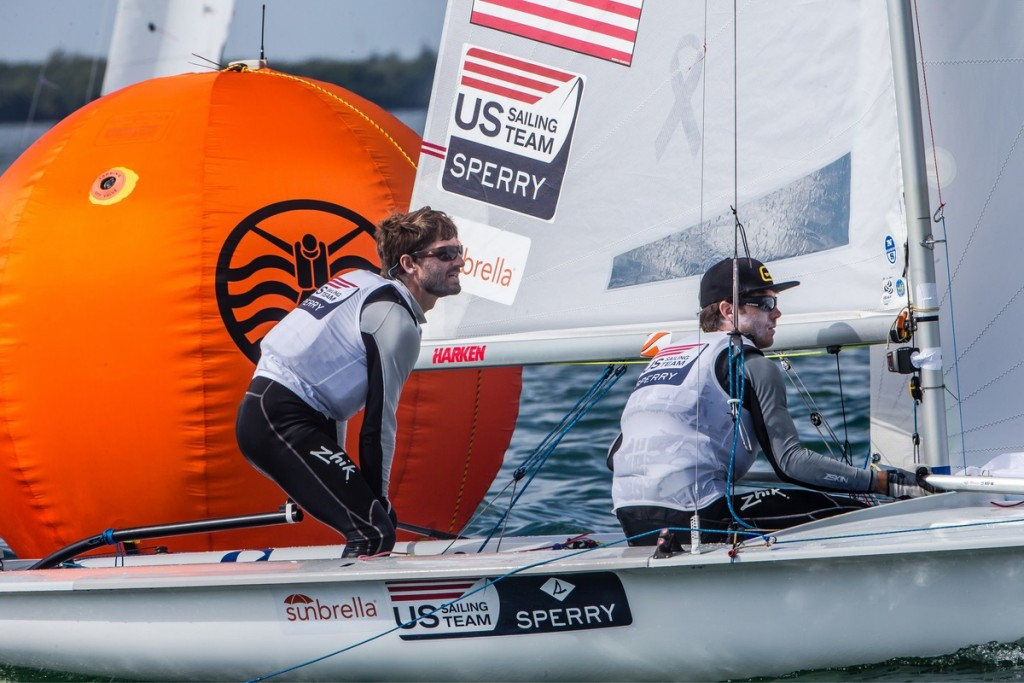 America's Stuart McNay and David Hughes  won both of their races in the men's 470 class ©World Sailing