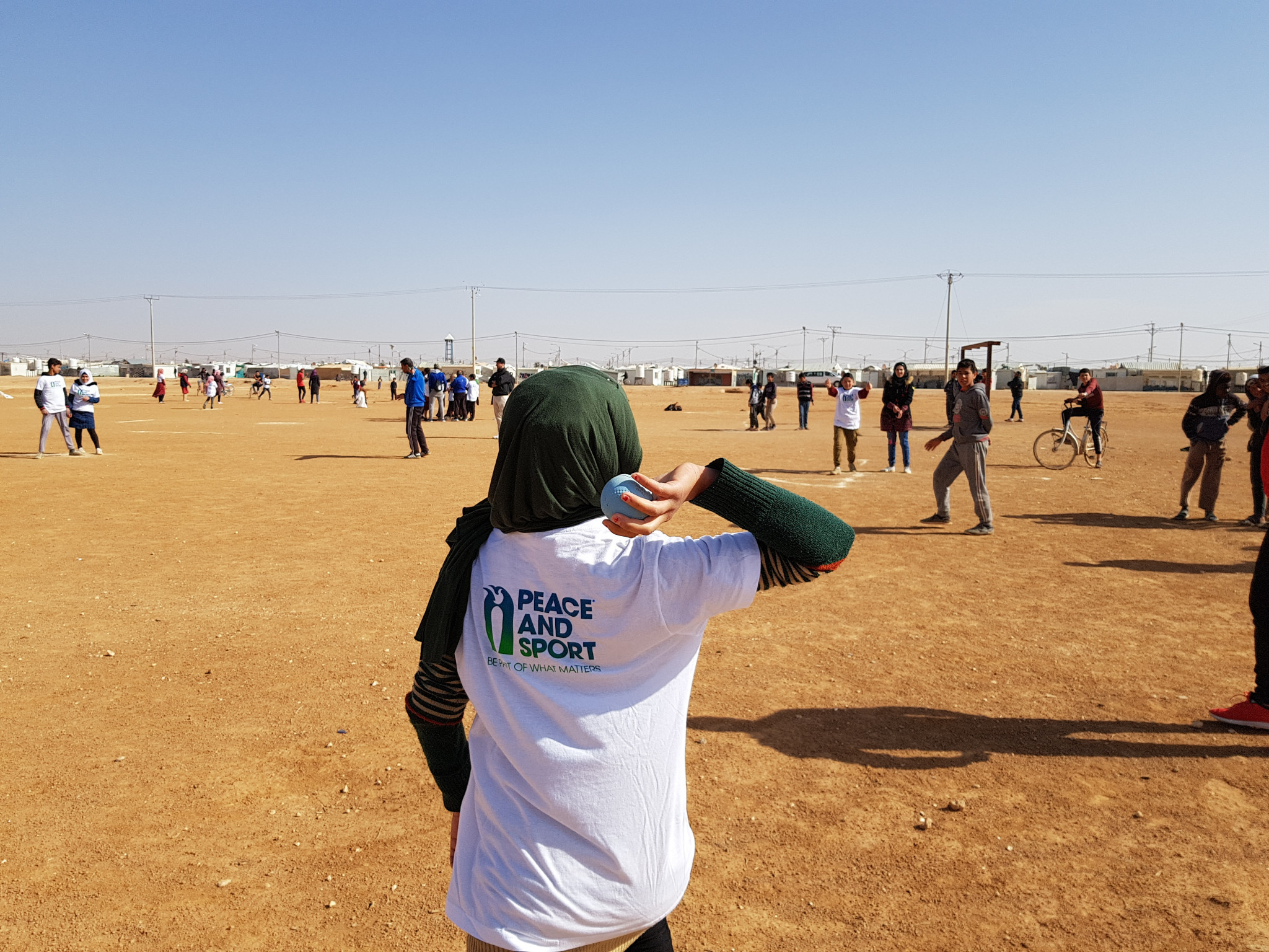 The WBSC used Baseball5 to introduce its sport to refugees at Zaatari camp in Jordan ©Peace and Sport