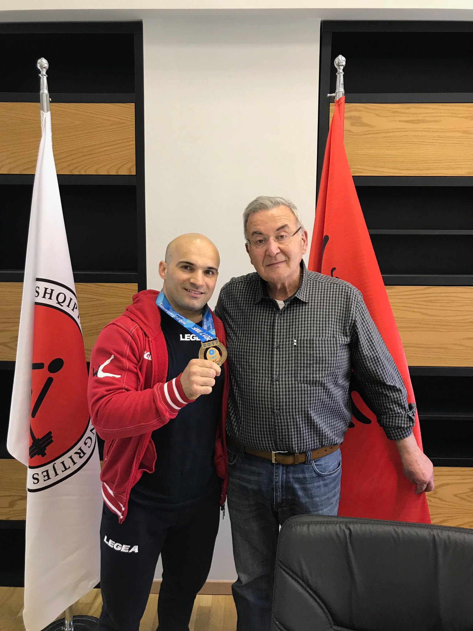 Albania's Erkand Qerimaj, pictured with his coach Zef Kovaçi, claimed he had never given up hope of making it to Tokyo 2020 ©Erkand Qerimaj
