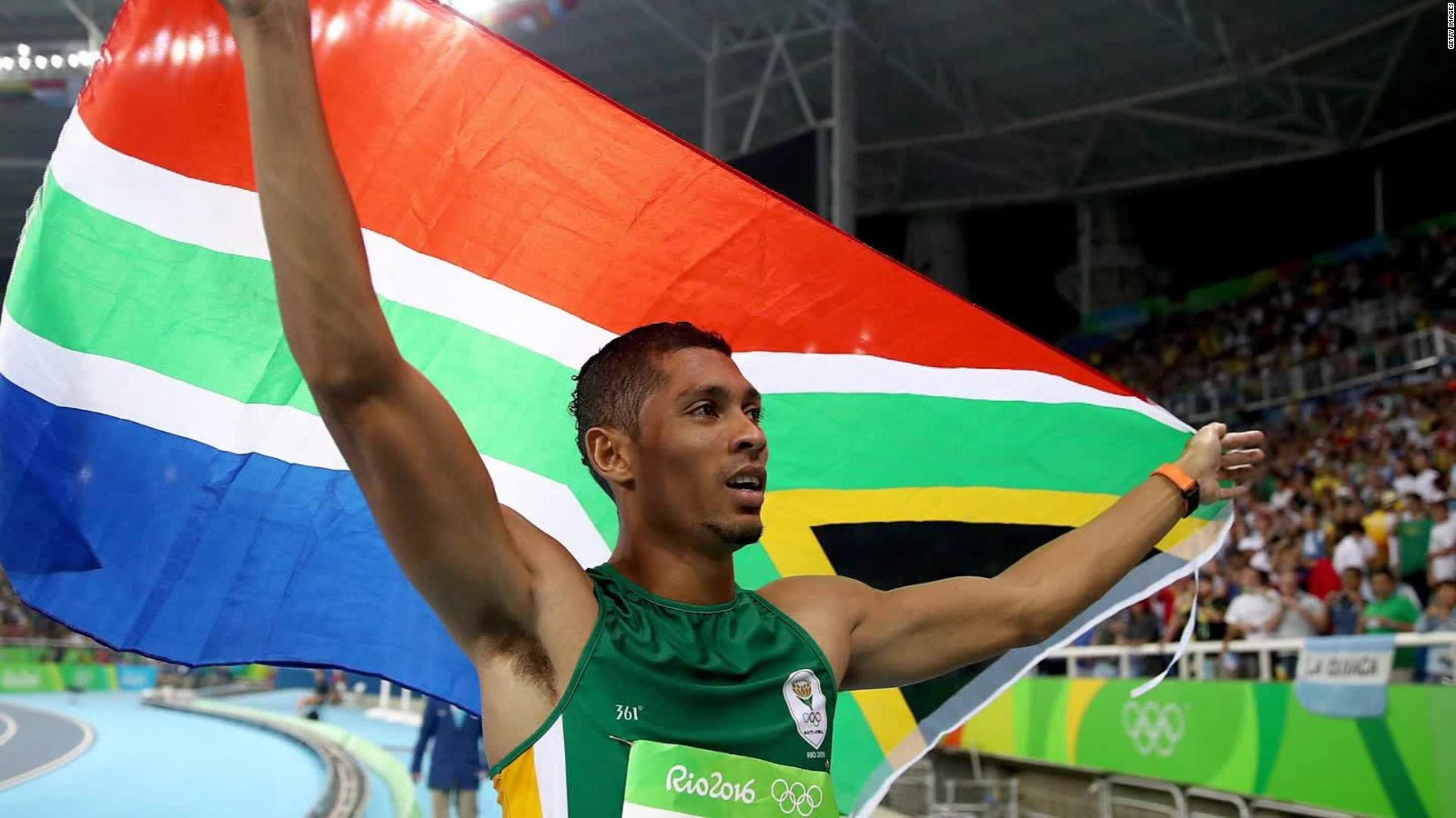 Wayde van Niekerk celebrates winning one of South Africa's two Olympic gold medals at Rio 2016 ©Getty Images