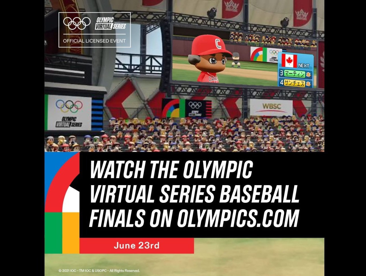 The Olympic Virtual Series baseball finals will be broadcast live on Olympic Day ©WBSC/IOC