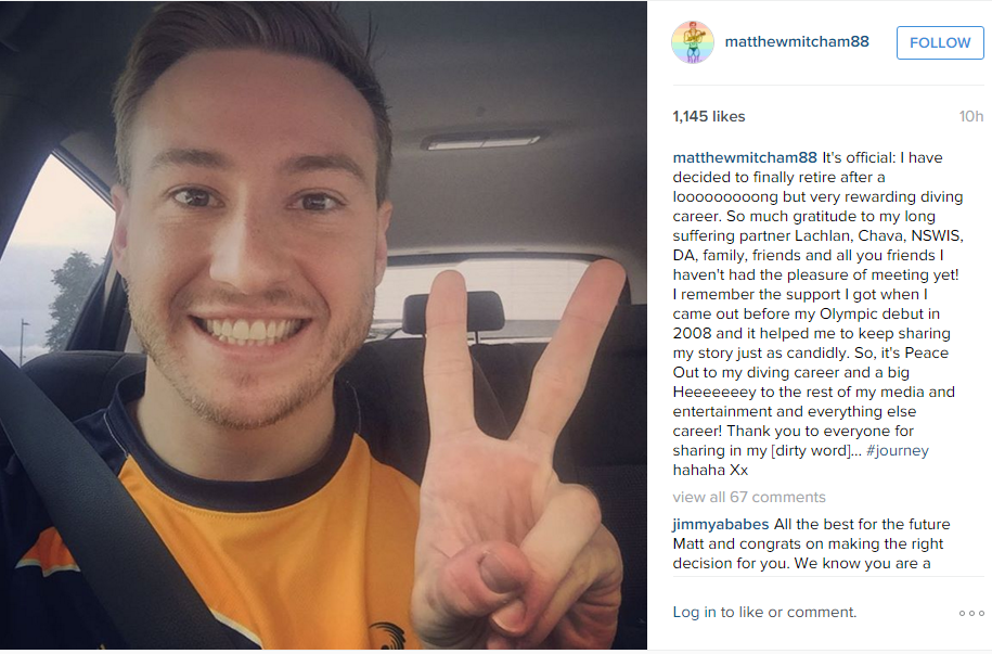 Matthew Mitchum posted about his retirement on Instagram ©Instagram