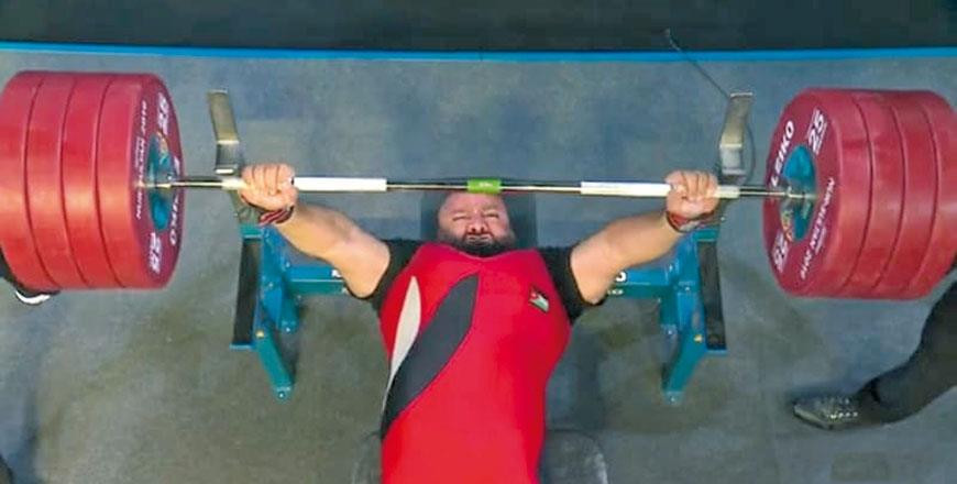 Jordan’s Mutaz Aljuneidi earned bronze with 217kg in the men's under-107kg category at the World Para Powerlifting World Cup in Dubai ©Dubai 2021