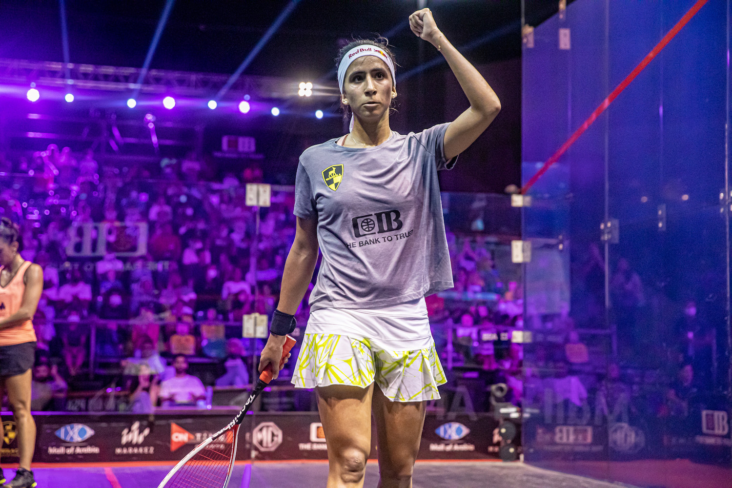 Nouran Gohar became the first player to qualify for the semi-finals of the PSA World Tour Finals in Cairo ©Getty Images