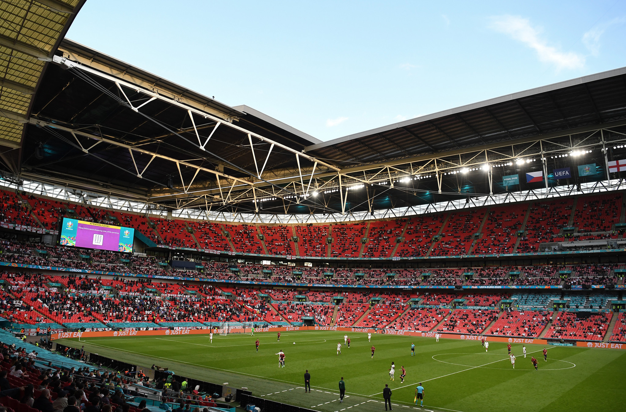 Wembley is set to have increased spectator limits for the semi-final and final ©Getty Images