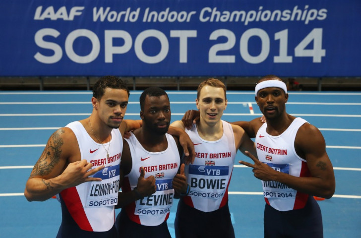 Britain's 4x400m runners celebrate silver at the last IAAF World Indoor Championships. By the time of the next version in Portland, from March 17-20, UK athletes will be expected to have sign agreements in their contracts that they will forfeit future international appearances if found guilty of serious doping offences ©Getty Images