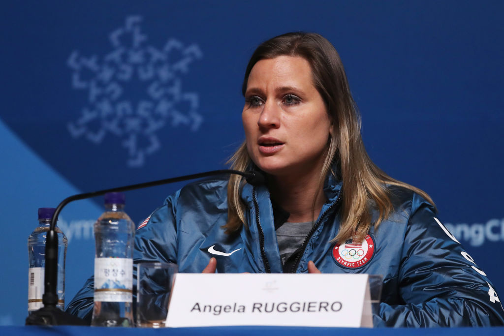 Angela Ruggiero, pictured at the 2018 Winter Olympics in Pyeongchang, has just completed a massive piece of work called the 