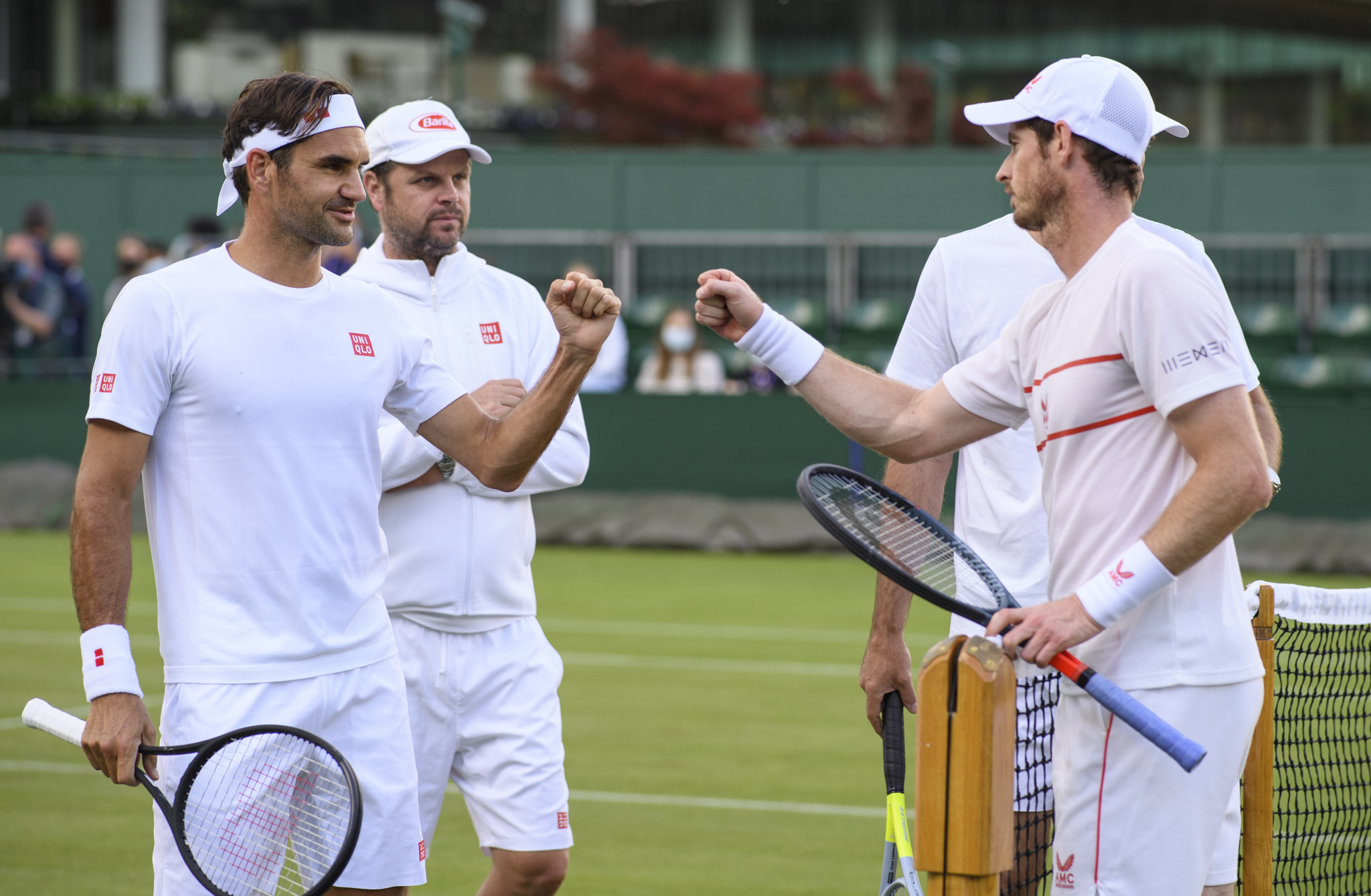 Roger Federer played a practice set with Andy Murray ahead of Wimbledon ©Getty Images