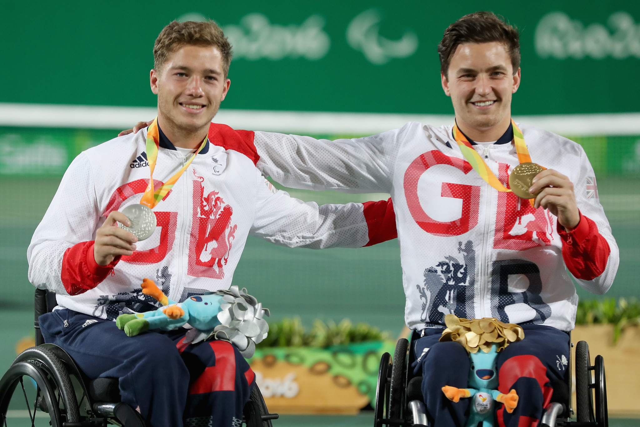 Gordon Reid, right, beat Alfie Hewett to win men's singles gold at Rio 2016 ©Getty Images