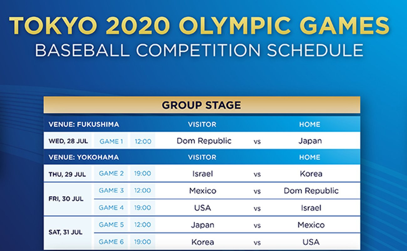 The WBSC has released the baseball schedule for Tokyo 2020 ©WBSC