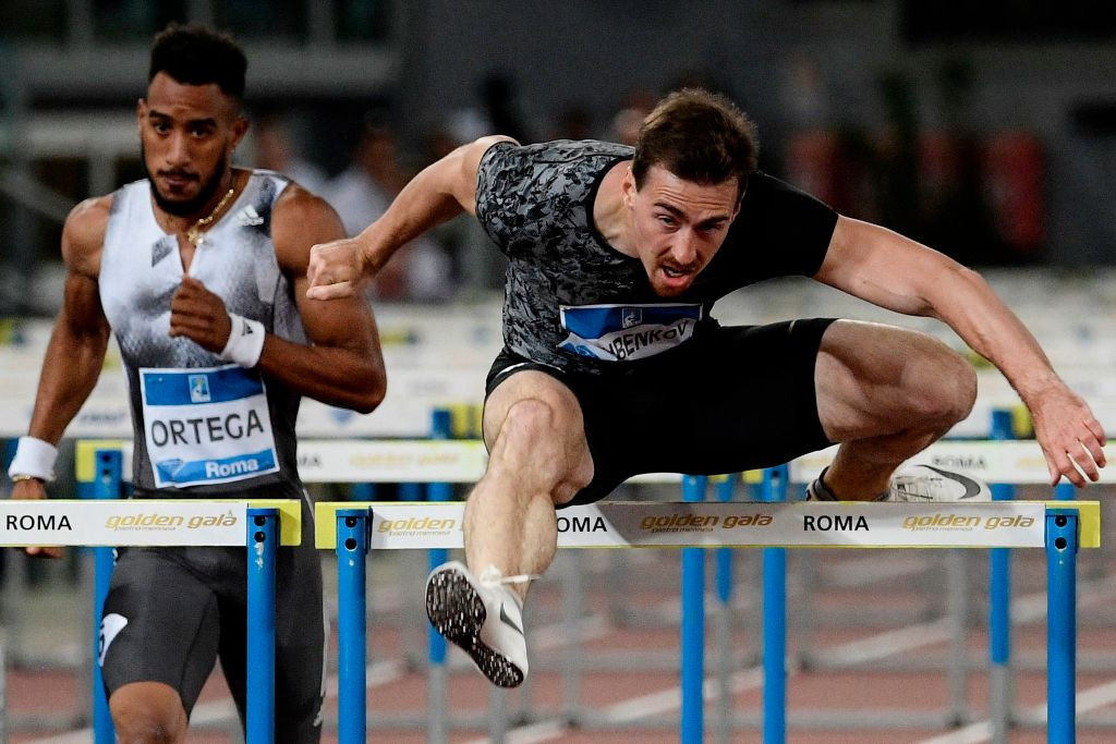 Russian athlete Sergey Shubenkov, the 2015 world 110m hurdles champion, has his first race since being last month cleared of any wrongdoing over an adverse finding reported in December ©Getty Images	
