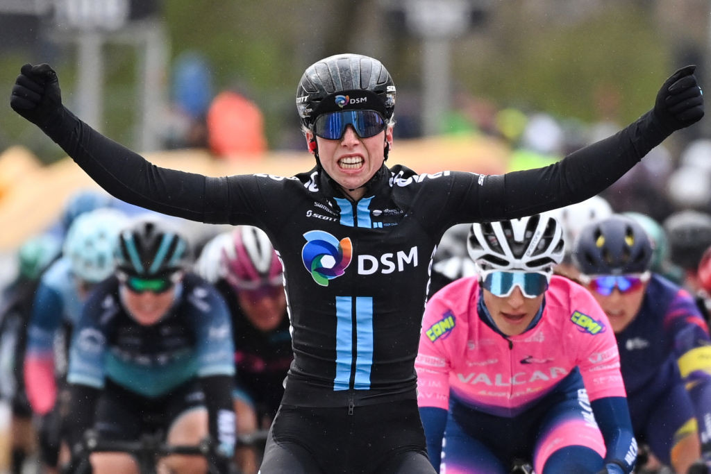 Dutch rider Lorena Wiebes earned victory on stage five of the Giro Donne today ©Getty Images