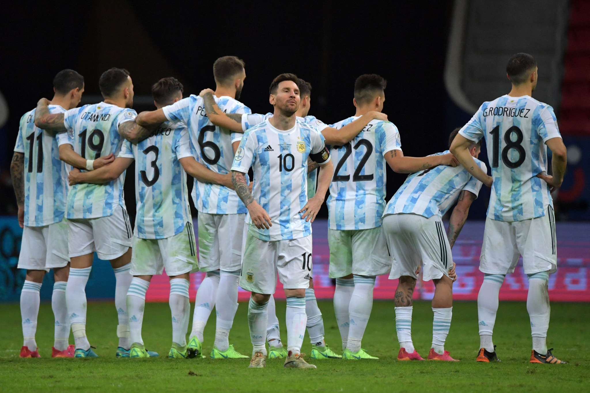 Lionel Messi set up Argentina's goal in normal time and scored in the shoot-out ©Getty Images