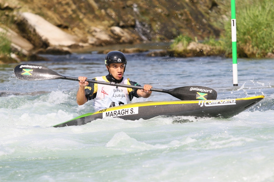 Jamaica's Solomon Maragh made history today at the ICF Junior and Under-23 Canoe Slalom World Championships in Slovenia by becoming the first from his country to compete in an ICF championship ©Nina Jelenc/ICF